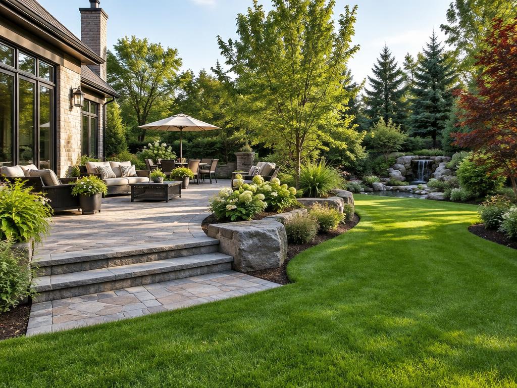 Backyard landscape installation